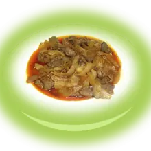 Пилешки дробчета с лук